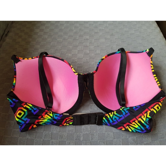 PINK Victoria's Secret T-Shirt Rainbow Bra 32D - Picture 5 of 9